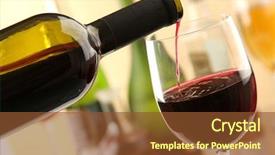  Presentation with glass bottle packaging - Slide deck featuring bottle of red wine background and a tawny brown colored foreground