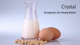  Presentation with soy bean - Slides enhanced with bottle of soy milk background and a light blue colored foreground