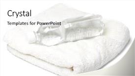  Presentation with water bottle - Slide set with bottle of water and towel background and a white colored foreground