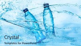  Presentation with bottle water - Presentation theme enhanced with bottle of water splash background and a light blue colored foreground