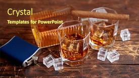  Presentation with cuban - Cool new PPT theme with bottle-of-whiskey-with-two backdrop and a tawny brown colored foreground