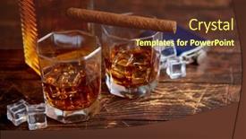  Presentation with cuban - Colorful PPT layouts enhanced with bottle-of-whiskey-with-two backdrop and a tawny brown colored foreground