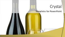  Presentation with out line of glass bottle - Audience pleasing presentation design consisting of bottle of wine and glasses backdrop and a  colored foreground