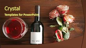  Presentation with roses - Slides with bottle of wine and roses background and a  colored foreground