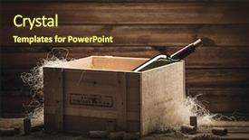  Presentation with bottling wine - Audience pleasing theme consisting of bottle of wine in box backdrop and a tawny brown colored foreground