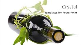  Presentation with wine green - Theme having bottle of wine in green leaves white background background and a white colored foreground