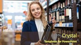  Presentation with liquor - PPT layouts featuring bottle of wine in liquor background and a tawny brown colored foreground