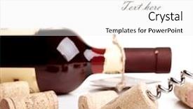  Presentation with corkscrew - Audience pleasing presentation theme consisting of bottle of wine with corkscrew backdrop and a white colored foreground
