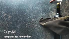  Presentation with corkscrew - Cool new slide set with bar equipment - bottle of wine with corkscrew backdrop and a dark gray colored foreground