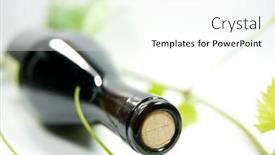  Presentation with wine - Presentation theme having bottle-of-wine-with-grape background and a  colored foreground