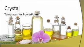  Presentation with banana - Audience pleasing slides consisting of bottle oil candle orchid stone backdrop and a white colored foreground