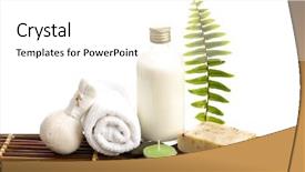  Presentation with candle - Amazing slide set having bottle oil fern on mat backdrop and a white colored foreground