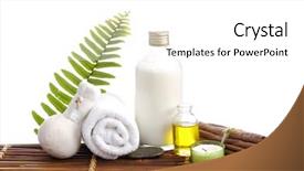  Presentation with candle - Audience pleasing slide deck consisting of bottle oil fern on mat backdrop and a white colored foreground