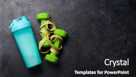  Presentation with healthy food - Beautiful presentation theme featuring bottle on stone table top backdrop and a dark gray colored foreground