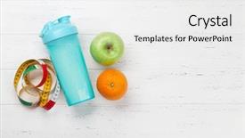  Presentation with healthy drink - Amazing slide set having bottle on wooden table top backdrop and a white colored foreground