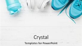  Presentation with sneakers - Presentation design with bottle on wooden table top background and a white colored foreground