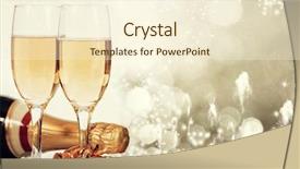 Presentation with out line of glass bottle - Slide set with bottle over sparkling holiday background background and a cream colored foreground