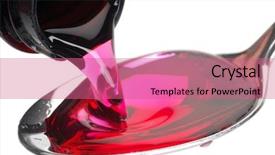  Presentation with syrup drugs - PPT theme featuring bottle pouring cough syrup background and a coral colored foreground