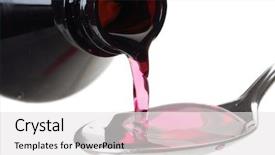  Presentation with syrup drugs - Slides featuring bottle pouring cough syrup background and a white colored foreground