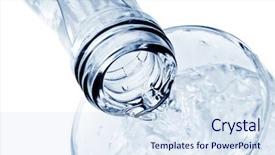 Presentation with pouring water - PPT layouts with bottle pouring water into glass background and a sky blue colored foreground