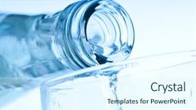  Presentation with pouring water - Amazing PPT theme having bottle pouring water into glass backdrop and a sky blue colored foreground