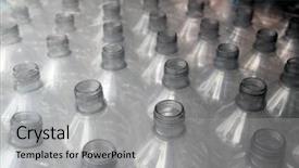  Presentation with plastic bottle - Slides featuring bottle rows stacked wrapped background and a light gray colored foreground