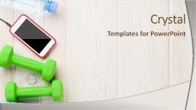  Presentation with water bottle - Beautiful PPT layouts featuring bottle smartphone and towel top backdrop and a sky blue colored foreground