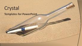  Presentation with letter - Presentation design consisting of bottle with a letter background and a  colored foreground