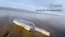  Presentation with bottle - Presentation theme consisting of bottle-with-a-message-inside background and a light blue colored foreground