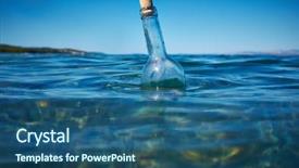  Presentation with water bottle - Beautiful presentation theme featuring bottle with a message backdrop and a ocean colored foreground