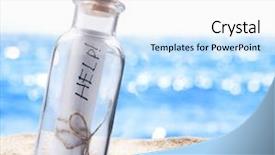  Presentation with sea - Presentation theme enhanced with bottle with a message background and a white colored foreground