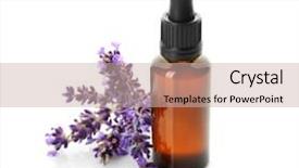  Presentation with lavender flowers - Cool new presentation theme with bottle with aroma oil backdrop and a soft green colored foreground