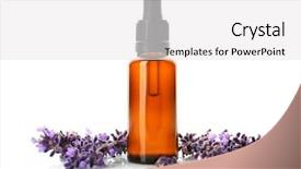  Presentation with lavender flowers - PPT theme having bottle with aroma oil background and a white colored foreground