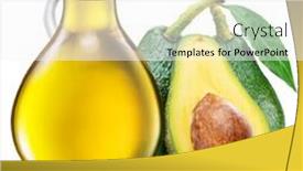 Presentation with avocado - Slides having bottle-with-avocado-oil background and a white colored foreground