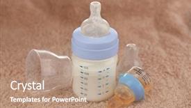  Presentation with baby bottle formula - Beautiful slides featuring bottle with baby milk formula backdrop and a coral colored foreground