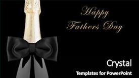  Presentation with black fathers - Cool new presentation theme with bottle with black bow tie backdrop and a black colored foreground