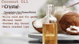  Presentation with coconut oil - Colorful slide set enhanced with bottle with coconut oil backdrop and a lemonade colored foreground