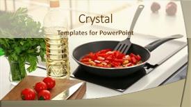  Presentation with cooking oil - Slide deck with bottle with cooking oil background and a cream colored foreground