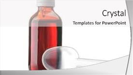  Presentation with syrup drugs - Audience pleasing PPT layouts consisting of bottle with cough syrup backdrop and a white colored foreground