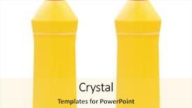  Presentation with plastic product - Beautiful presentation theme featuring bottle with detergent without label backdrop and a yellow colored foreground