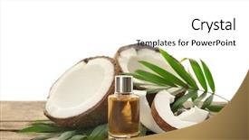  Presentation with coconut oil - Beautiful theme featuring bottle with fresh coconut oil backdrop and a white colored foreground