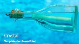  Presentation with sea shells - Presentation consisting of bottle with letter on sea bottom with shells and stones background and a light gray colored foreground