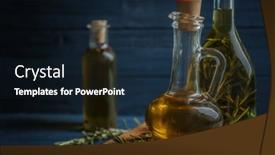  Presentation with olive oil bottle - Slides enhanced with bottle-with-olive-oil background and a wine colored foreground