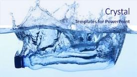  Presentation with pure splash water - Cool new slides with bottle with pure water backdrop and a light blue colored foreground