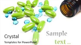  Presentation with pill bottle - Amazing slides having bottle with red and green backdrop and a white colored foreground
