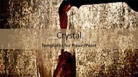  Presentation with bottle red wine - PPT theme featuring bottle with red wine and glass background and a coral colored foreground