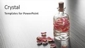  Presentation with water bottle - Beautiful slide set featuring bottle with rose petals backdrop and a white colored foreground