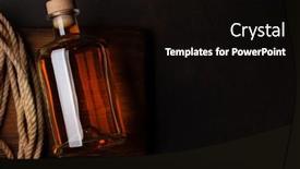  Presentation with rum - Presentation theme having bottle-with-rum-cognac background and a black colored foreground