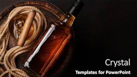  Presentation with rum - Slide deck with bottle-with-rum-cognac background and a black colored foreground