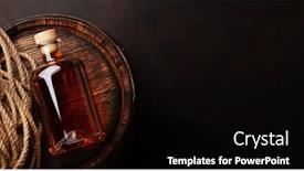  Presentation with rum - PPT theme having bottle-with-rum-cognac background and a black colored foreground